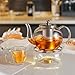 CNGLASS 900ml Glass Teapot with Removable Infuser,Clear Tea Kettle Stovetop Safe,Blooming and Loose Leaf Tea Maker