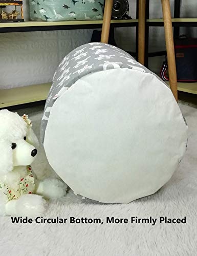 QUEENLALA Large Storage Basket,Laundry Hamper/Bathroom/Home Decor/Collapsible Round Storage Bin,Boys and Girls Hamper/Boxes/Clothing(Rabbit)