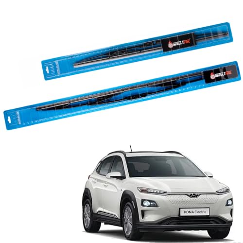 Image of Windshield Car Wiper Blades Metal Frame Water Repellant Cleaning Wiper Blades Refills Best for Hyundai Kona (2019 Onwards) Dr 24 inch /Pa 16 inch