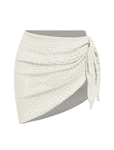 Image of ZAFUL Women's Sarong Coverups Beach Wrap Sheer Bikini Cover Up Mini Skirt | Wraps Swimwear, Cover Ups for Swimwear, Multi-Wear, Texture, Floral