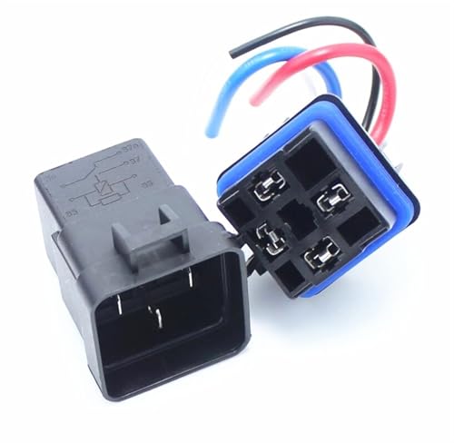 Relé de automóvil 12V 40A con conector de 5 pines y cable de 12 cm para tuning y recambios