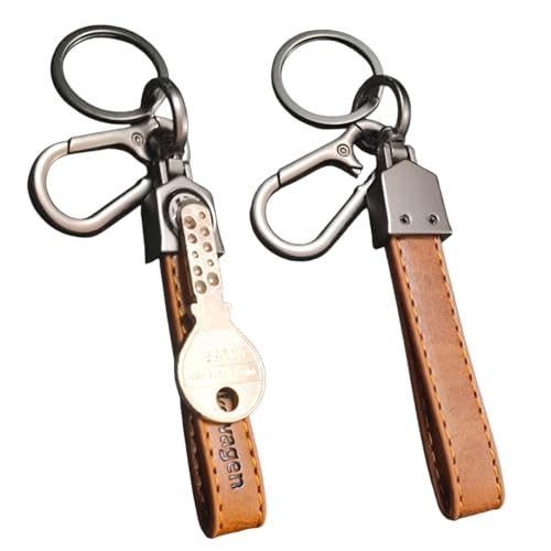 Image of Leather Keychain for Bike & Car Keys | 4 Color Leather with Durable 360 Degree Rotate head and Safety Metal Clip