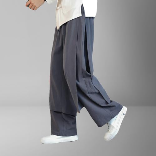 Pantalon homme coton lin ample sportif rétro chinois automne mode casual - 5