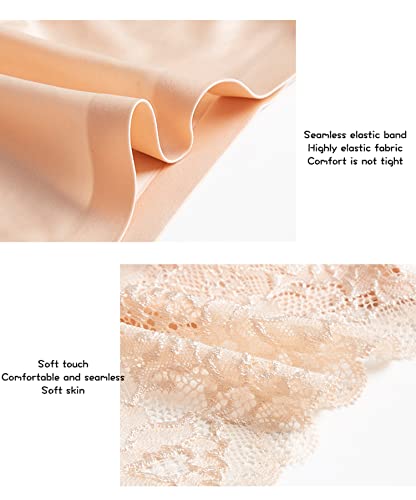 Image of VISSAY Seamless Underwear for Women, No Show Low Rise Cheeky Panties 6 Pack, Laser Cut Breathable Gusset