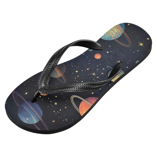 Womens Flip Flops Space PlanetsNon-Slip Casual Beach Slippers Rubber Sandals214B2829