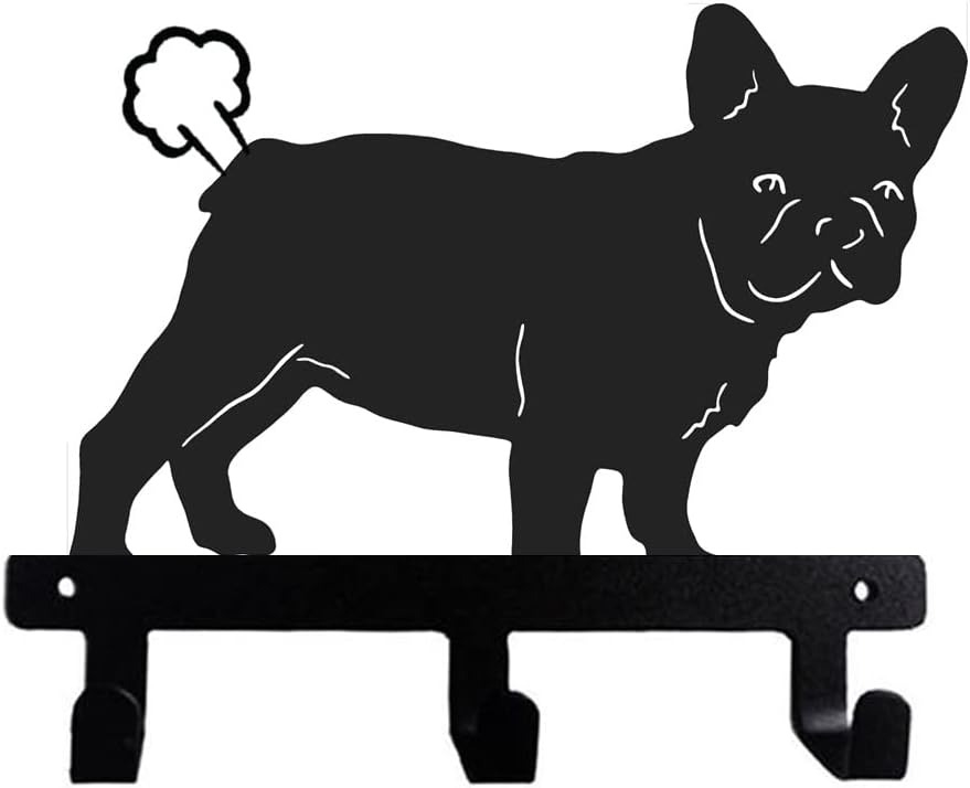 French Bulldog Frenchie Boston Terrier Funny Yoga Classical Farting Wall Hook for Leash Keys Clothes