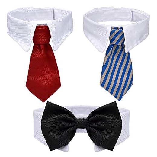 Dokpav 3-pack justerbar husdjur hund katt fluga set, husdjur slips halsband för små hundar och katter kostym valp kattunge skötsel tillbehör - S