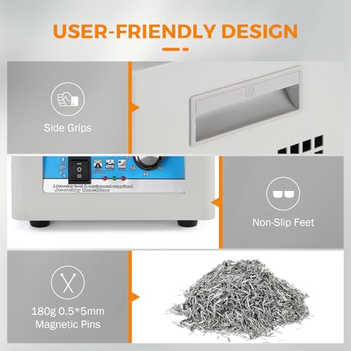 BEAMNOVA Magnetic Tumbler, Jewelry Polisher Machine, With Tub, Lid, 180mm 2000 RPM 1-60 Minute Timing, Unidirectional Rotation / Bi-rolling
