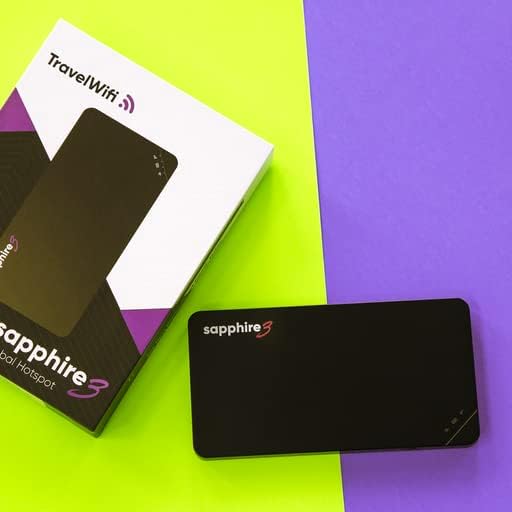 TravelWifi Sapphire 3 Mobile Hotspot, Portable WiFi Hotspot for Travel in 130+ Countries, Supports 300 Mobile Networks, Preloaded 4GB Free Global Data and 12-Hour Battery Life TravelWifi Sapphire 3 Mobile Hotspot, Portable WiFi Hotspot for Travel in 130+ Countries, Supports 300 Mobile Networks, Preloaded 4GB Free Global Data and 12-Hour Battery Life