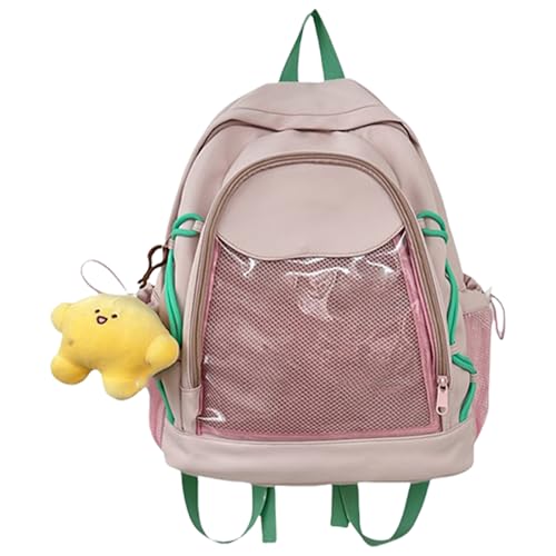 Mochila transparente informal impermeable de PVC con gran capacidad y hombros reforzados