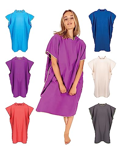 Gräfenstayn Premium Badeponcho mit Knöpfen - Öekotex 100 - Umziehhilfe Damen & Herren - Surf-Poncho Strand - Handtuch-Poncho Erwachsene -...