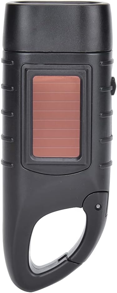 ciciglow Emergency Flashlight, AT5503 Portable Hand Crank Solar Powered Flashlight LED Emergency Dynamo Torch for Outdoor Camping(Black)