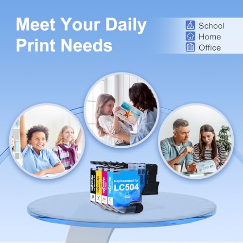 Image of myCartridge SUPRINT LC504XL Ink Cartridges Replacement for Brother LC504 /LC504XL Compatible with Brother MFC-J1355DW MFC-J1365DW MFC-J1367DW Printer (4 Pack, Black, Cyan, Yellow, Maganta)
