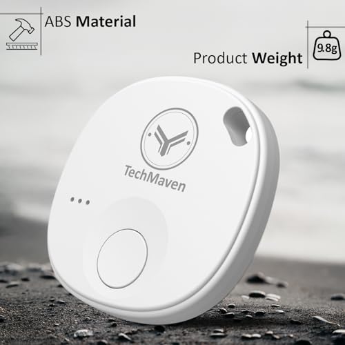 Image of AeroTag for iOS | Find My Network with Inbuilt Alert System | Anti-Theft /Anti-Lost Modes | No SIM Bluetooth Device | Tracking Device Keys, Wallet, Bag | 1 Year Battery Life - White