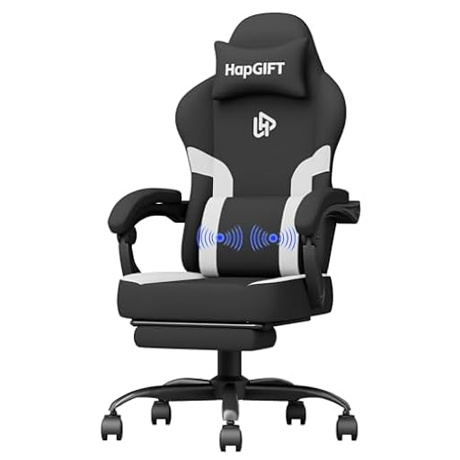 HapGIFT Silla Gamer Gaming Profesional, Silla Gaming Ergonómica con Masajeador Cojín Lumbar y Altura Regulable, Silla Gamer Adulto con Reposacabezas y Reposapiés Retractable, 150kg, Blanco | Ya disponible en tu tienda friki favorita! En mundofriki.es!