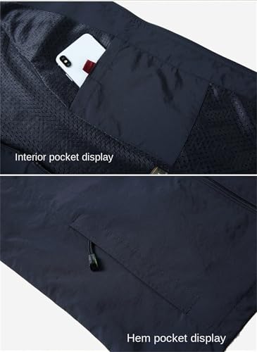 Men's Lightweight Quick Dry Outdoor Multi Pockets Fishing Vest, Mens Vests Outerwear Lightweight Summer Travel Vest Jacket3