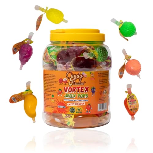 Candy Paradise Halal Vortex Jelly Pops - Jelly Fruits - TikTok Jelly - Fruity Pops 50x35g Jar