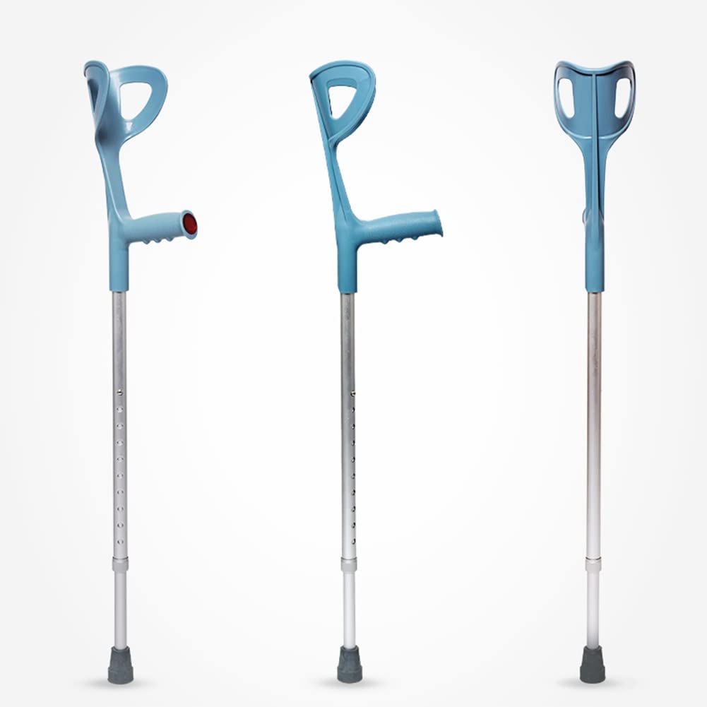 Stampelle telescopiche per avambraccio, in Alluminio Leggero, stampelle per Gomito (× 2 unità), per Adulti Standard o Alti 150-185 cm, Portata 130 kg