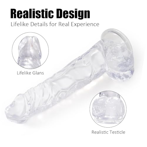 14.8 Inch Extra Long Clear Dildo Big Thick Realistic Pleasure - Image 4