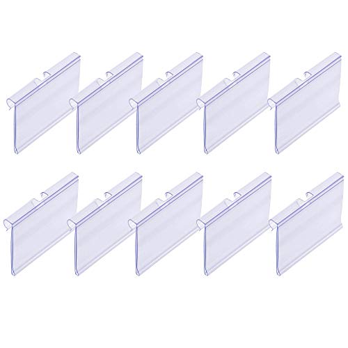50 PCS Clear Plastic Label Holders for Wire Shelf Retail Price Label Merchandise Sign Display Holder(6cm x 4.2cm)