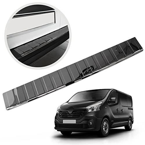 Protection de seuil de coffre Renault Trafic acier inox poli graphite brillant
