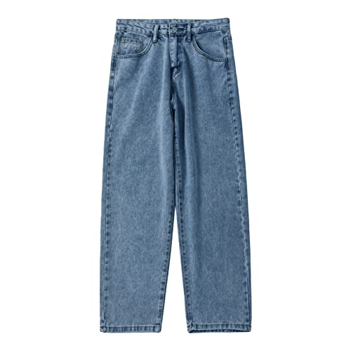 Men's Loose Fit Straight Leg Jeans Relaxed Fit Lightweight Denim Jeans Classic Regular Fit 5 Pockets Jean Pants