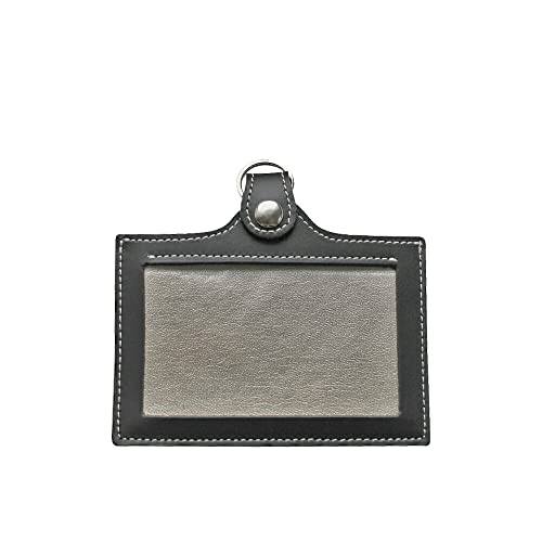 HERBE IDケース カードホルダー 両面 パスケース 社員証入れ 本革 日本製 ブラック