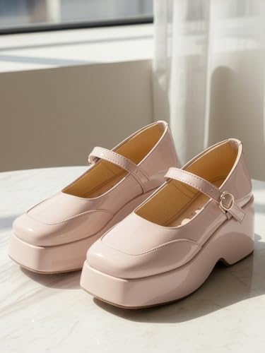 Image of SilverArrow womens Trendz Fashion Sandals|Platform Mary Jane Style Heel Sandals With Thin Strap Buckle Closure Support|Casual Wear