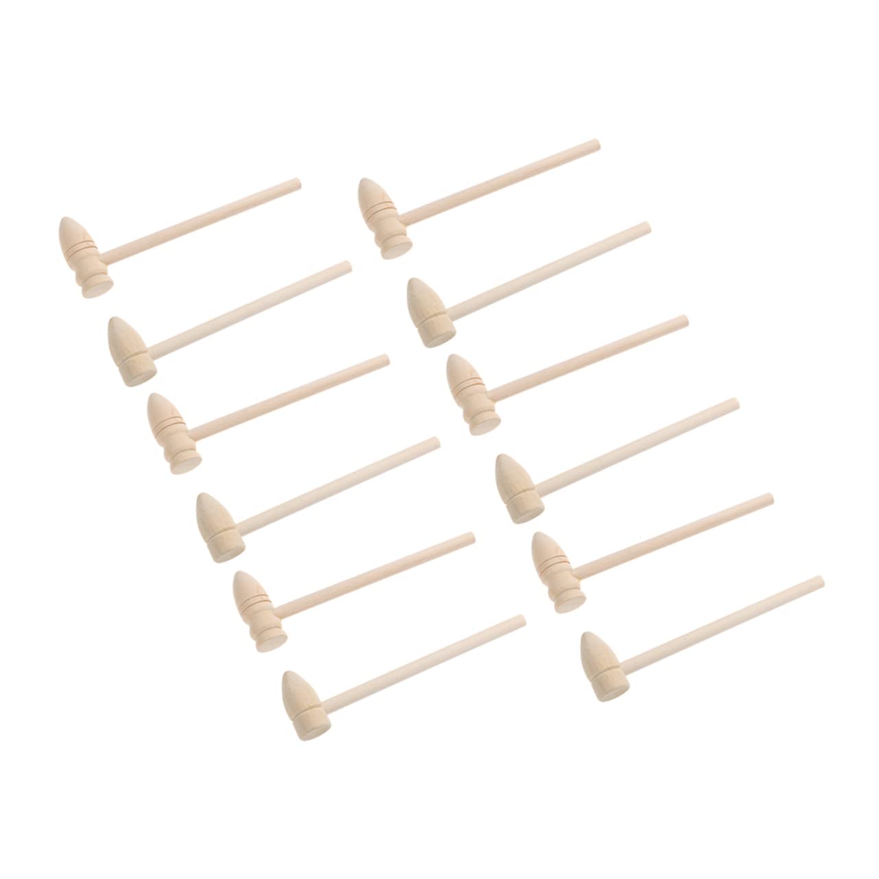 Yardwe 16Pcs Wooden Hammers Hammering for Building Blocks Games and Creative Play Safe Natural Wood Mallets for Enhanced Coordination