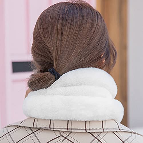 Women Pompom Fall Winter Warm Faux Rabbit Fur Fake Collar Scarf Neck Warmer2