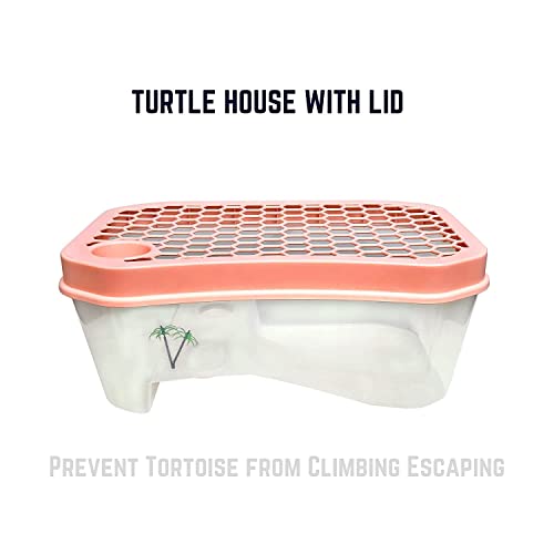 Image of Jainsons Pet Products Turtle Tank Aquarium-Turtle basking Platform，Swimming Area, breeding Hibernation Area, (Accessories not Included) Color May Vary (15 INCH-TANK-D-13)