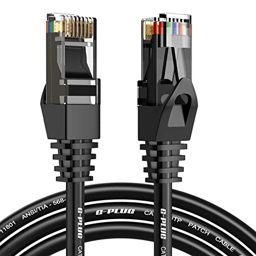G-Plug 10Ft Ethernet Cable Cat6, Internet Rj45 Cable, Round Patch Cable Wire For Home/Office Internet, Modem, Gigabit For Xbox, Ps, Routers Cat 6 Network Cord 3Ft To 75Ft #TOP2