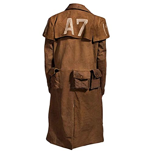 New Vegas A7 Mens Brown Duster Coat - A7 Veteran Ranger Cowboy Leather Armor Coat - Ranger Coat