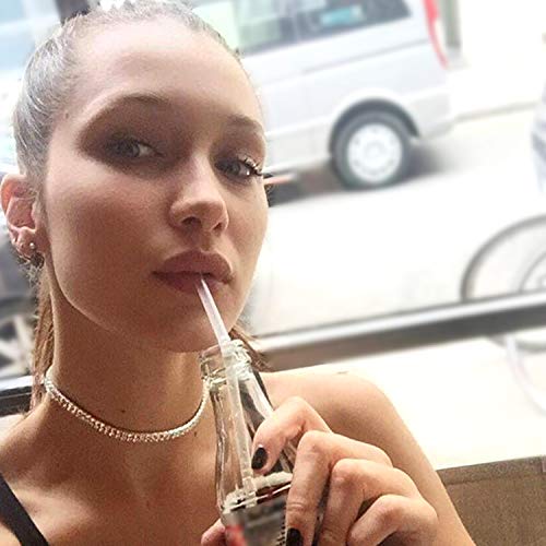 5 Pieces Rhinestone Choker Necklaces Silver Gold Plated Sparkly Diamond Choker Dainty Crystal Bridal Wedding Jewelry for Women3