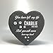 TULLUN Personalized Memorial Heart Shape Plaque for Pet Cat Dog Slate Stone Frame Paw Grave Marker - You Have Left My Life - Size | 4