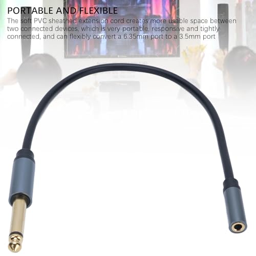 Cable adaptador Jack 6.35mm macho a 3.5mm hembra 0.3 m miniatura 5