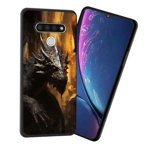 JHYYTUJTYP for LG Stylo 6 Case,Premium Soft Silicone Slim Rubber Full Body Drop Protection Shockproof Cover Phone Case for LG Stylo 6,Cool Black Dragon