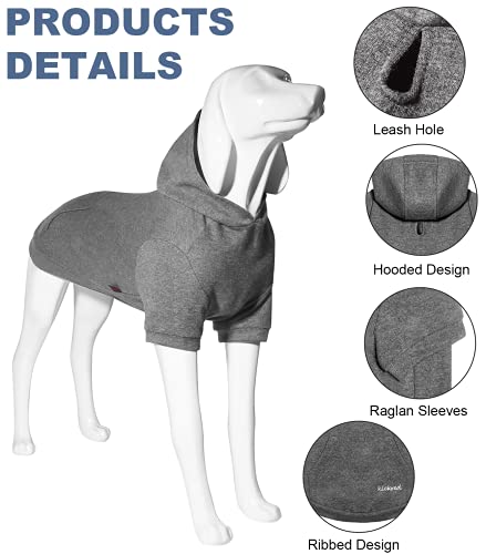 Kickred 2 Pieces Basic Cotton Dog Hoodie Sweater, Soft Pet Clothes Dog Sweatshirts, Dog Outfit Coat Pullover With Pocket And Leash Hole For Small Medium Large Dogs, 2Xl #TOP4