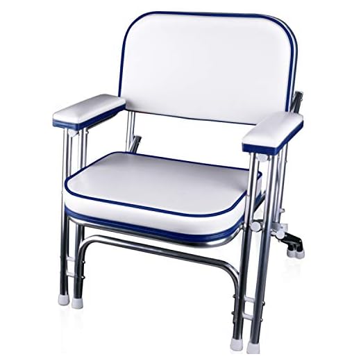 Leadpro Folding Deck Chair Boat Seat (Blue/White)