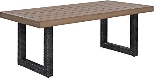 Crosley Furniture Beaufort Beaufort All Weather Rattan Wicker Outdoor Coffee Table for Patio Deck Porch Brown