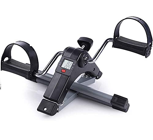 HKD Fitness SMB-100 Foldable Mini Cycle Pedal Exerciser with Adjustable Resistance & Digital Display – Suitable for Light Exercise for Legs & Arms, and Physiotherapy at Home