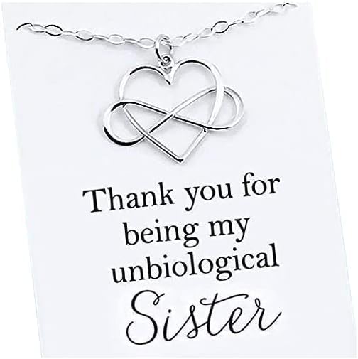 A Charmed Impression Sterling Silver Unbiological Sister Necklace Set - Best Friend Thank You Gift for Women 2 3 4