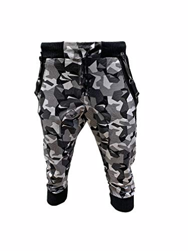Crazy Age Camouflage Jogginghose Capri Damen Shorts Boyfriendhose Bagyyhose mit Hosentäger Metro N.(2487), M