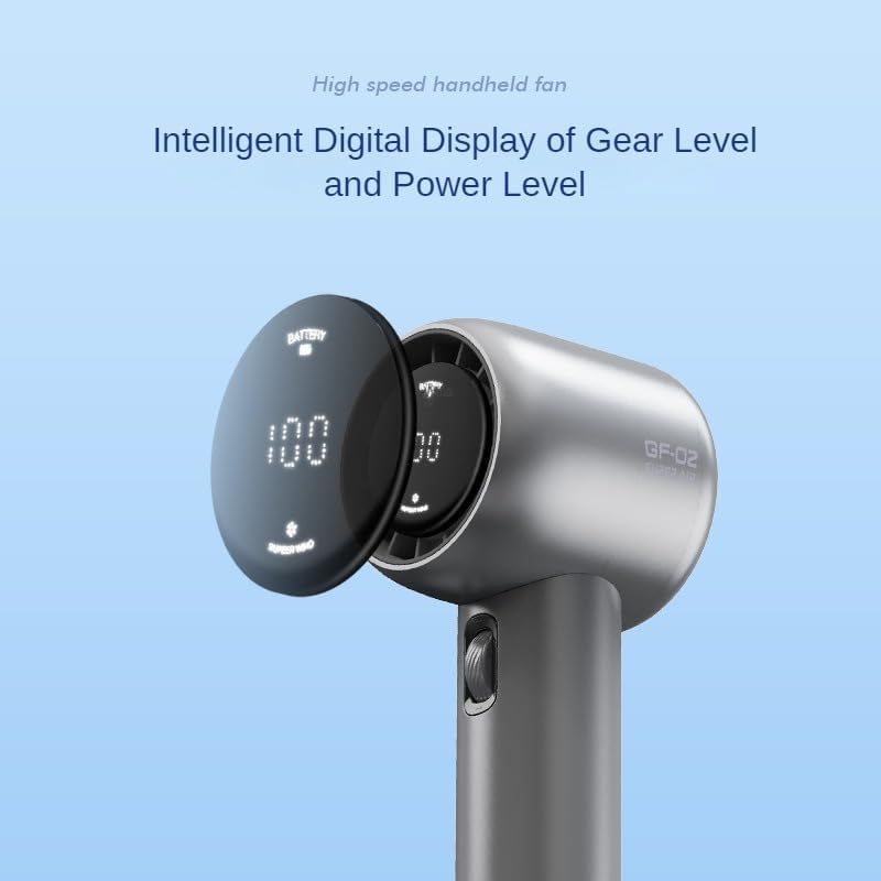 BUPEI 200 Wind Speed Adjustable High-speed Portable Handheld Vortex Fan USB Charging Mini Fan (Color : White)