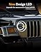 UNI-SHINE 7 Inch Round LED Headlights, 2PCS H6024 Projector Headlights with Halo DRL & Amber Turn Signal, DOT Approved Hi/Lo Beam, Compatible with Jeep Wrangler JK TJ CJ LJ, Chevy, Miata