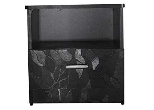 Image of Caspian Leaf Textured Side Table With 1 Drawer