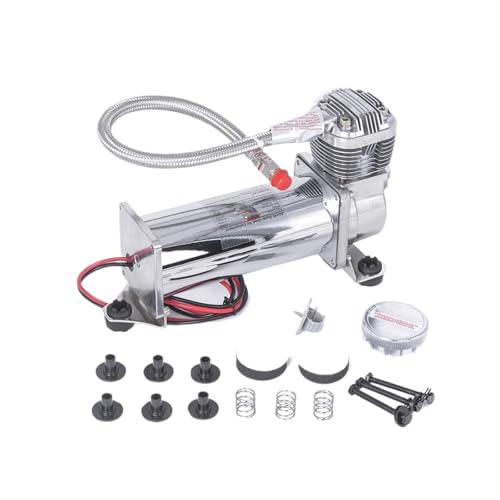 Compresor de aire silencioso Compresor de suspensión 69 dB, 12 V, abomba de alto rendimiento de 300 PSI con salidas NPT de 1/4 3/8(1 4 SILVER)