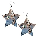 Zubehörkonstruktion: 2 Stück sternförmige Lederanhänger, mit einem 0,3 cm spitzen Loch, das durch eine geschlossene Schlaufe gebohrt wird, und einem 925 versilberten Ohrhaken zum Aufhängen. Der Ohrbügel ist mit einem Ohrstöpsel ausgestattet.