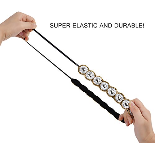 Zoylink Strass haarband, elastisch, voor dames, 5 stuks - Image 6