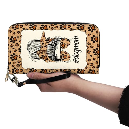 Aunt Gifts - Auntie Gifts From Niece or Nephew - Mother Day, Birthday Gifts For Aunt - Dog Mom Aunt Purse - Dog Mom Gifts For Women Dog Owner - Leather Long Wallet for Work, Travel4